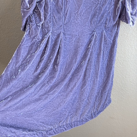 Free People Adelle Velvet Boho Tunic Top Violet / Size Large - Picture 11 of 11